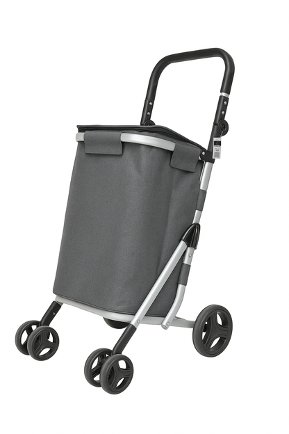 עגלת שוק קלה במיוחד עם 4 גלגלים, תיק תרמי נשלף ושק מבודד לקור – מתקפלת ונוחה לנשיאה