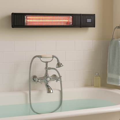 תנור אמבטיה הלוגן רוז גולד 2000W דגם EL-28 שחור – חימום מיידי בעיצוב מודרני