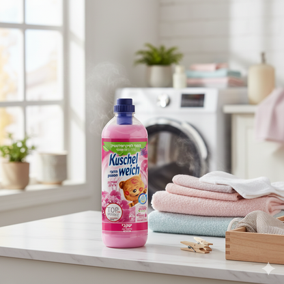 קושלוייך – מרכך כביסה מפנק בניחוח נשיקה ורודה מרכך הכביסה הנמכר ביותר בגרמניה – עכשיו גם