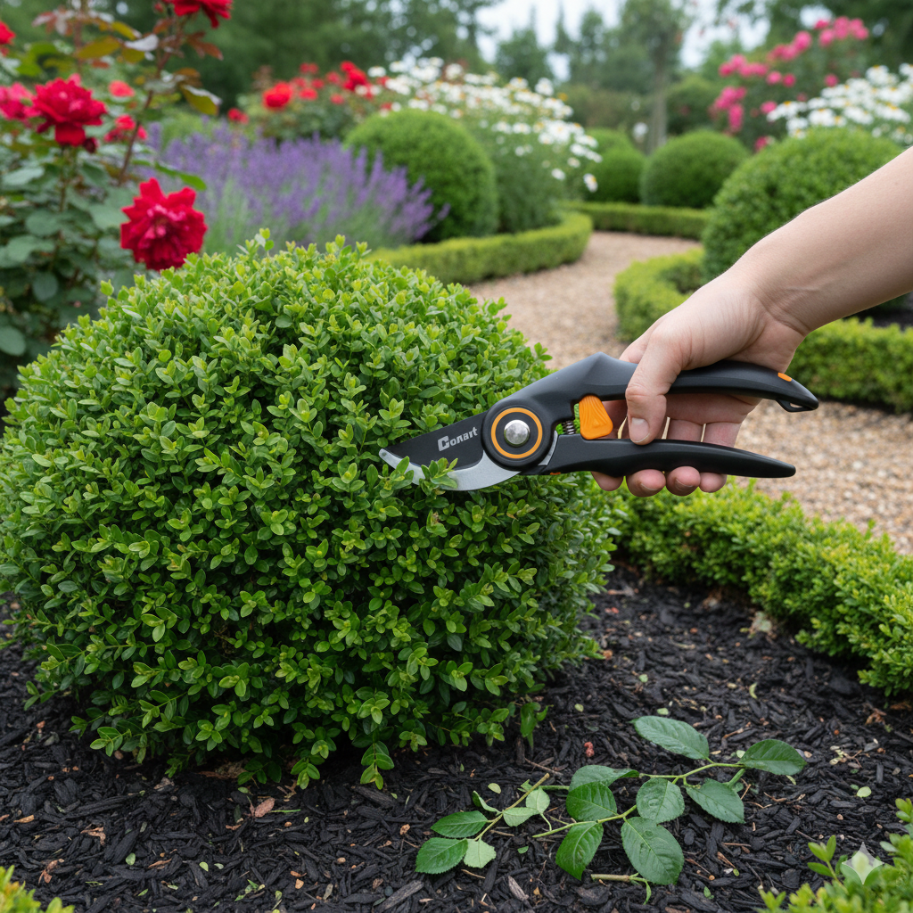 מזמרת היד של מותג Conan, היא כלי עוצמתי ומתקדמים המיועד לגיזום מדויק ונוח של מגוון צמחים