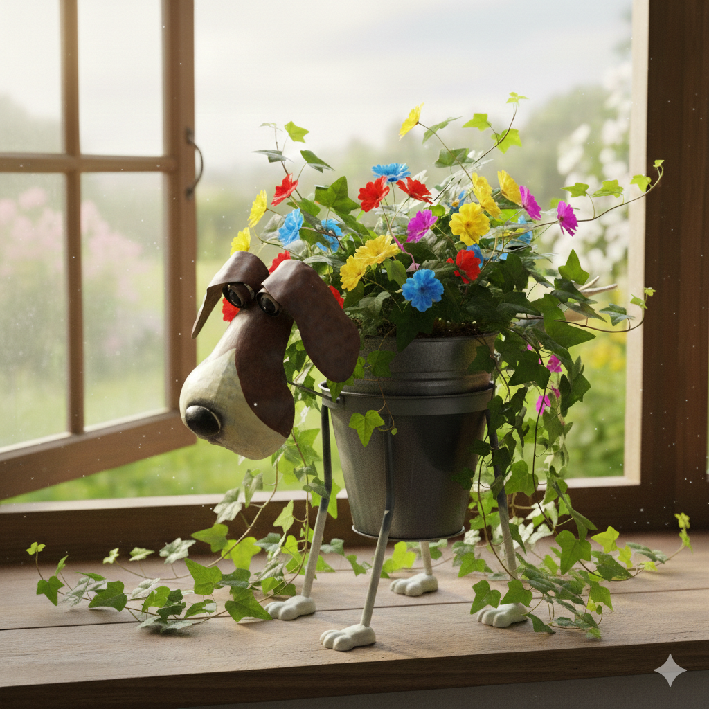 עציץ ה"כלב" הוא פריט דקורטיבי המשלב נאמנות עיצובית עם הומור וחן. עם גובה של 35 ס"מ,