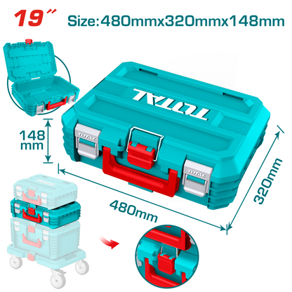 ארגז כלים 19 אינץ’ נערם TOTAL דגם TPBXS102 – תואם לעגלה ניידת (נמכרת בנפרד)