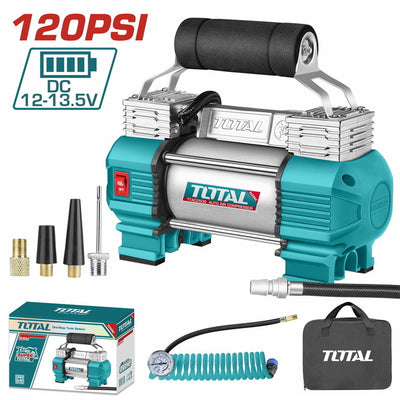מדחס אוויר אוטומטי 12V לעומסים כבדים, לחץ מרבי 120PSI, מצוייד ב2 צילינדרים לביצועים משופרים