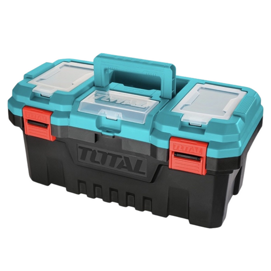 ארגז כלים קומפקטי מקצועי מבית TOTAL בגודל 35.6X16.8X15 ס"מ לאחסון כלים עד 10 ק"ג