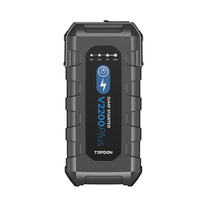 בוסטר התנעה עוצמתי לרכב TOPDON V2200 Plus 2200A – מניע כל רכב 12V, בכל מצב