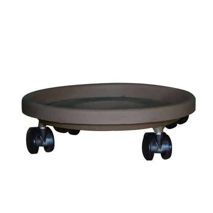 צלחת עציץ ניידת 4 גלגלים חאקי