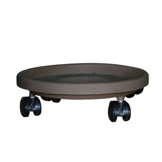 צלחת עציץ ניידת 4 גלגלים חאקי