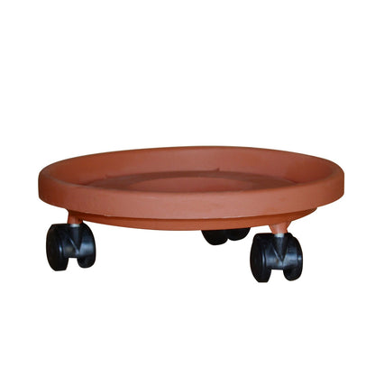 צלחת עציץ 4 גלגלים טרקוטה קוטר 35 ס״מ