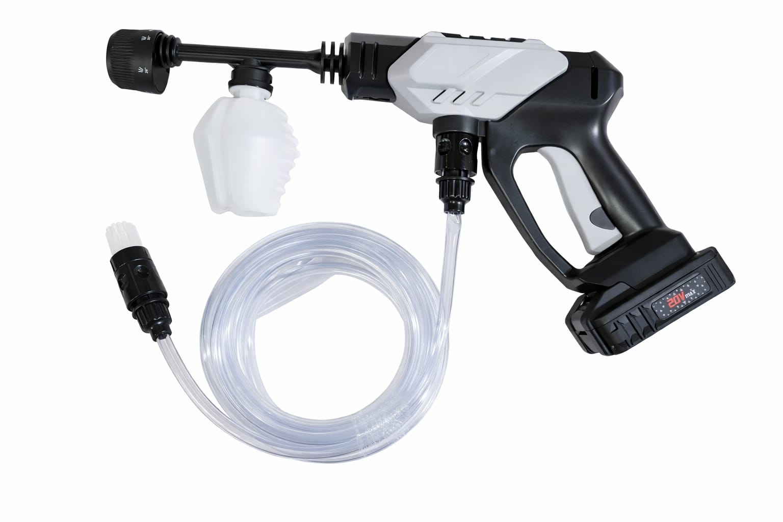 מכונת שטיפה ניידת בלחץ גרניק - 25 בר - סוללה 20V - שאיבה מדלי או ברז - אחריות 3 שנים