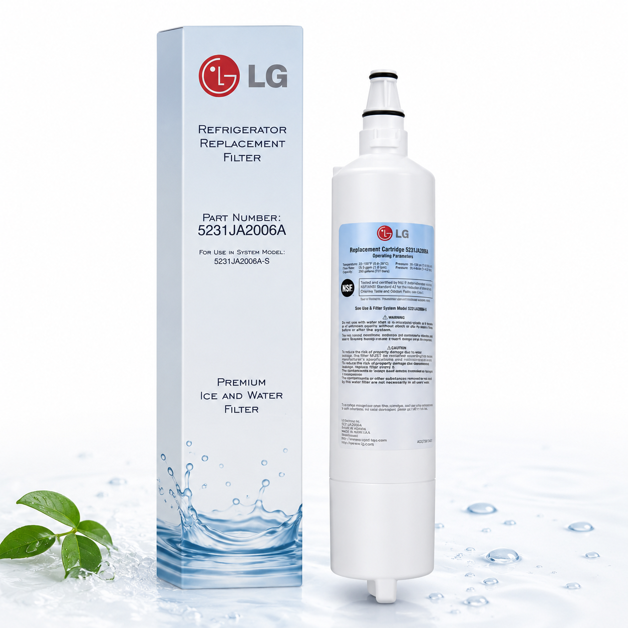 מסנן מים למקרר LG דגם LT600 - תקן NSF42 - הפחתת כלור ריחות וטעמי לוואי -