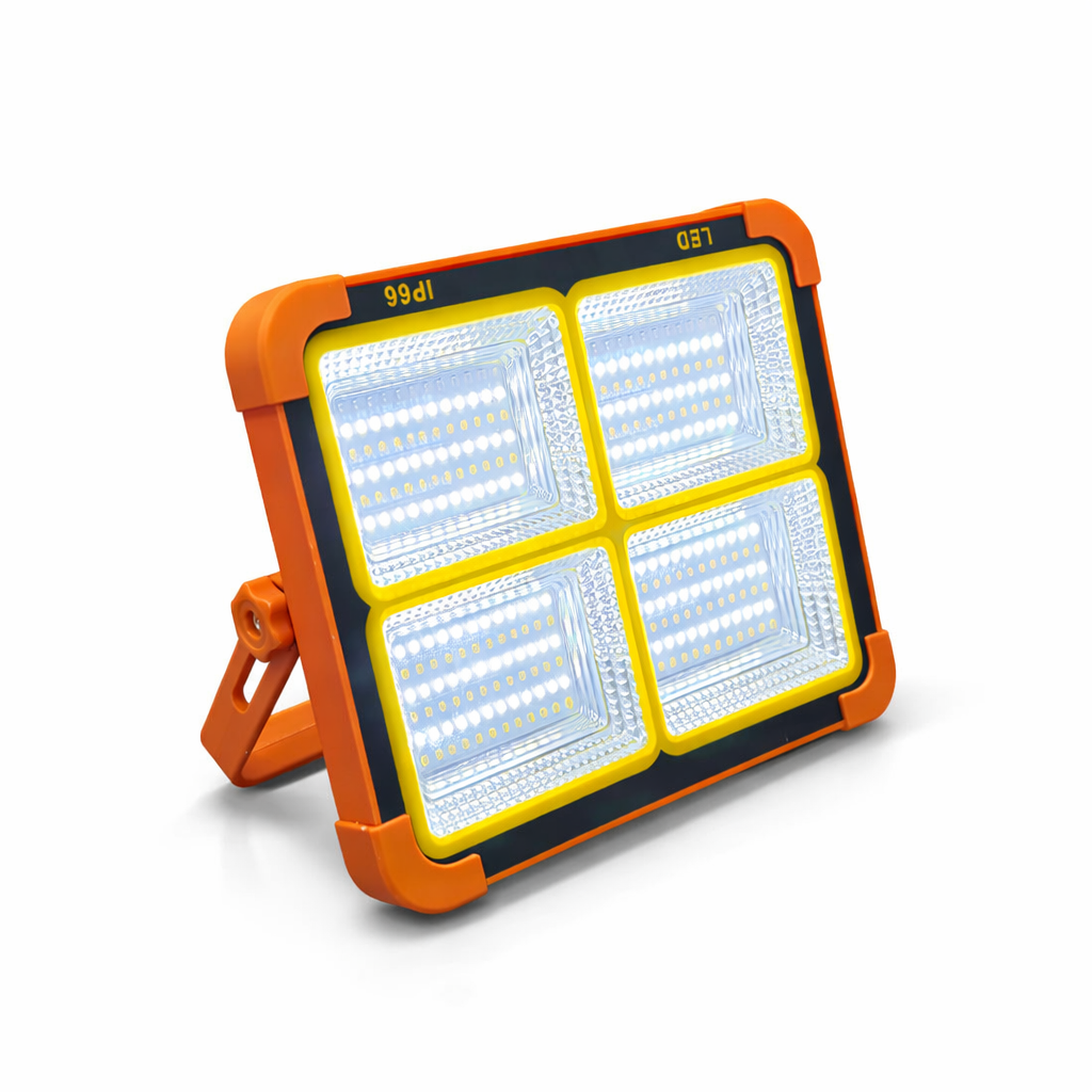 פנס הצפה סולארי LED נטען עוצמתי ונייד IP66 – תאורת חוץ חזקה לגינה, קמפינג וחירום