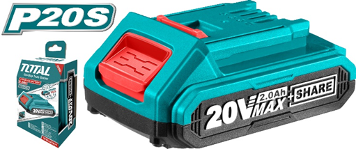 סוללת ליתיום-יון 20 וולט 2.0 אמפר-שעה -עם מחוון LED חכם, טעינה מהירה וביצועים עקביים, מתאימה למקדחות, מברגות, מסורים וכלי גינון