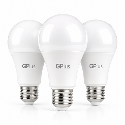 נורות LED חמות GPlus 10W E27 A60 - שלישיית נורות בטיחות 900 LM