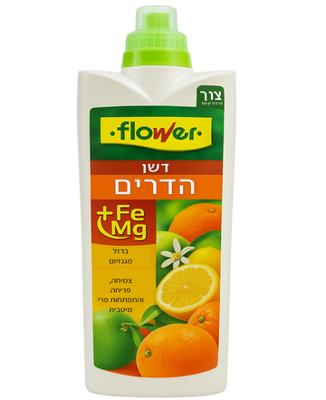דשן הדרים משובח 1 ליטר, מכיל את כל המרכיבים החיוניים לגידול עץ הדר, בתוספת ברזל ומגנזיום
