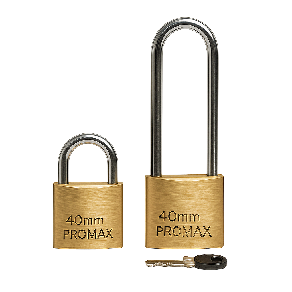 2 מנעולי תליה במארז, עשויים פליז חזק ואיכותי, דגם 40 מ"מ א, 40 מ"מ ג
