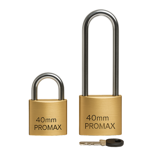 2 מנעולי תליה במארז, עשויים פליז חזק ואיכותי, דגם 40 מ"מ א, 40 מ"מ ג
