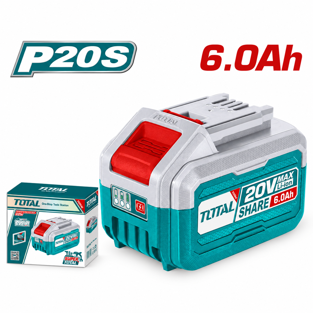 סוללת ליתיום TOTAL 20V 6.0Ah