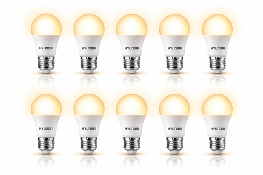 מארז 10 נורות לד יונדאי 10W (Hyundai) – גוון אור חם לאווירה ביתית ונעימה