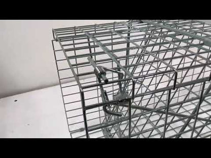 מלכודת חתולים דו-כיוונית מתקפלת 90×25×30 ס"מ ללכידה הומאנית ובטוחה ללא רעלים וכימיקלים