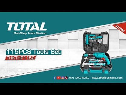 ערכת כלי עבודה 115 חלקים כולל מקדחה חשמלית 680W - הפתרון המושלם לכל פרויקט בנייה, שיפוץ ותיקונים ביתיים ומקצועיים