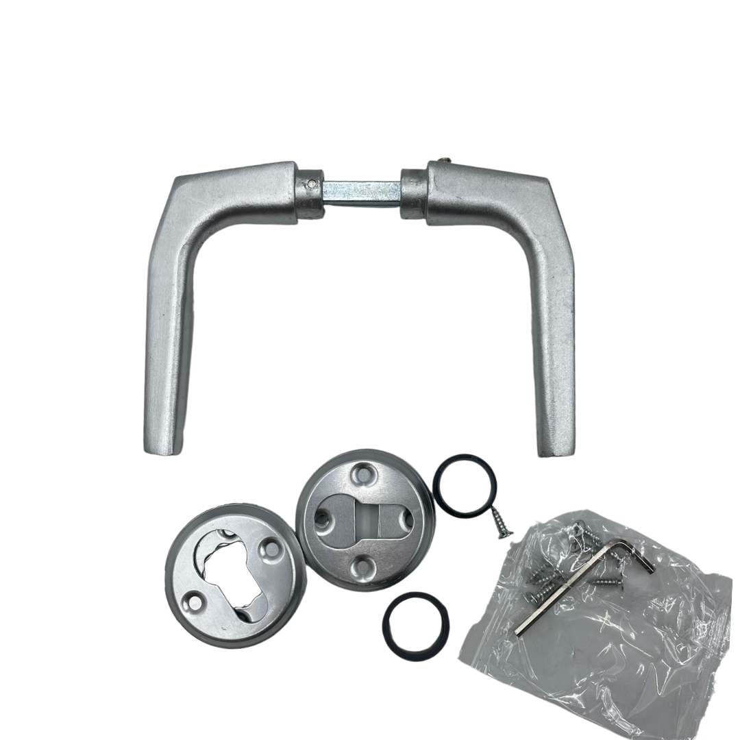 סט ידית אלומניום לדלתות פנים, כולל כל האביזרים הנדרשים להתקנה, איכותית ועמידה לאורך זמן
