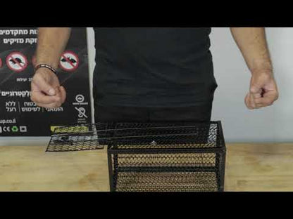 מלכודת גדולה לחולדות, מלכודת הומאנית, רשת מקצועית ללכידת חולדות ועכברים - לשימוש רב פעמי 29X14.5 ס"מ